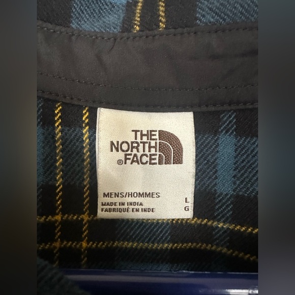 The North Face Arroyo Flannel Shirt Mens Large Blue Plaid Button Up Outdoor - Picture 4 of 8